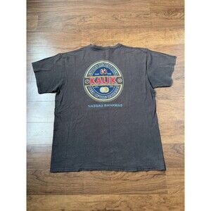Vintage Kalik Beer Shirt Mens Large Brown Bahamas Brewery Graphic Tee 90s Bar